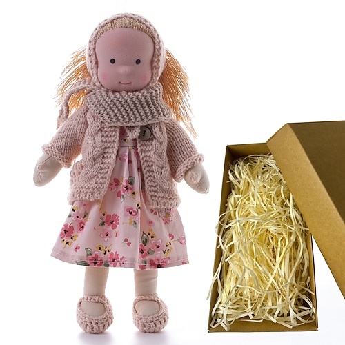 Waldorfdoll Baumwolle Waldorf Puppe Puppen Künstler handgemacht Festival Daumen Halloween Geschenkkarton Weihnachtsgeschenk Image