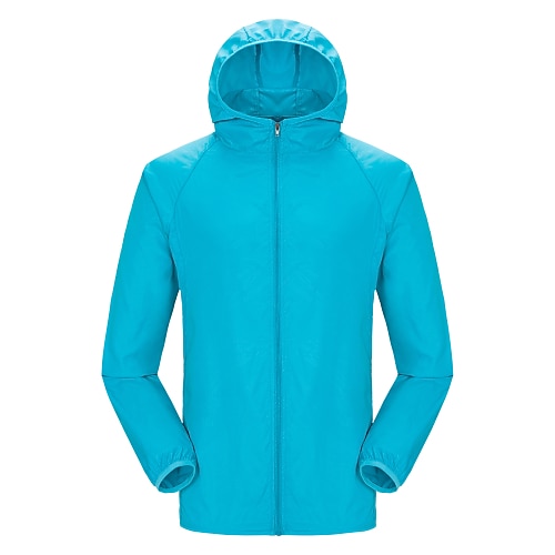 Herren UPF 50 UV-Sonnenschutz Reißverschluss Hoodie Langarm Angeln Laufen Wanderjacke Windjacke Sommer Outdoor schnell trocknend leicht atmungsaktiv Oberbekleidung Mantel Top Jagd Klettern Image