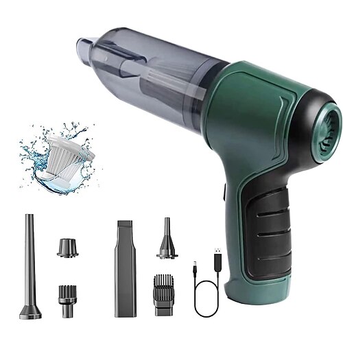 3-in-1 Handstaubsauger Akku, kabelloser Mini-Handstaubsauger, tragbarer Auto-Staubsauger nass und trocken mit waschbarem Filter, leistungsstarker Handstaubsauger für Auto, Büro Image