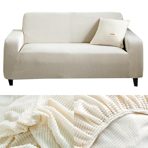 Stretch-Sofabezug, Schonbezug, weinrot, Jacquard, elastisch, Sofagarnitur, Sessel, Zweisitzer, 4- oder 3-Sitzer, L-Form, weich, strapazierfähig, waschbar (ein Boster-Bezug gratis) Image