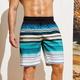 Herren Boardshorts Badeshorts Badehose Schwimmshorts Bademode Kordelzug mit Mesh-Futter Elastische Taille Farbverlauf Streifen Schnelltrocknend Kurz Casual Täglich Festtage Hawaiianisch Boho Blau