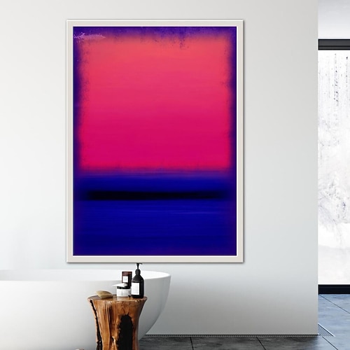 handgemalte Leinwandkunst von Mark Rothko, Reproduktion, Rothko-Wandkunst, abstrakte Leinwand-Wandkunst, rote und gelbe Mischung, abstrakte Malerei, Minimalismus-Kunst, Gemälde, Heimdekoration, Image