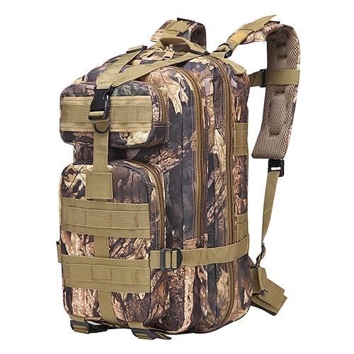 30 l Wanderrucksack Rucksack Pendlerrucksack staubdicht multifunktional langlebig Verschleißfestigkeit Outdoor Camping / Wandern Klettern Reisen Canvas Blatt CP Farbe Dschungel Image