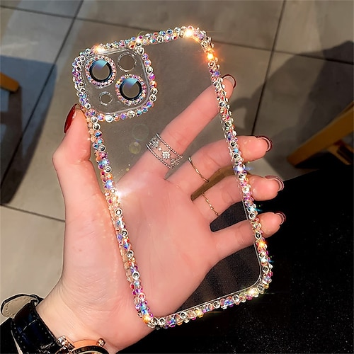 Handy Hülle Handyhüllen Für iPhone 15 14 Pro Max Plus 16e 13 12 11 Pro Max Kristallklar Nicht vergilbend Stoßfest Strass Silikagel Silikon Image