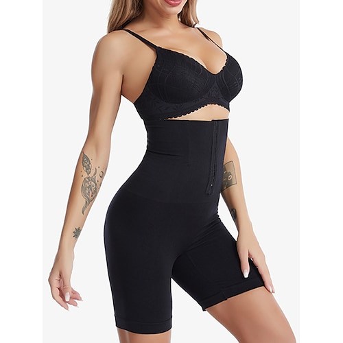 Shapewear für Damen in Übergröße, Taillentrainer, Body Shaper, reine Farbe, Sport, lässig, bequem, für zu Hause, täglich, Ausgehen, Nylon, atmungsaktiv, Sommer, Frühling, Home-Outfits Image