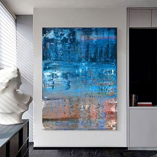 Hang-Ölgemälde Handgemalte Vertikal Abstrakt Landschaft Zeitgenössisch Modern Ohne Innenrahmen (ohne Rahmen) Image