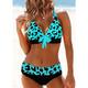 Damen Badeanzug Bikinis Übergröße Bademode 2 teilig Print Farbverlauf Leopard Push-Up Hosen Sommer Badeanzüge