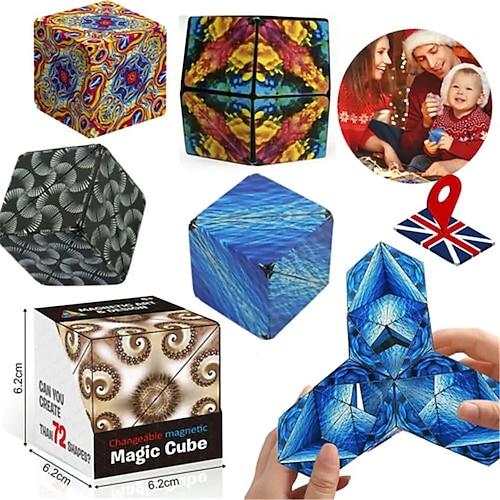 Vielzahl veränderbarer magnetischer Zauberwürfel Anti-Stress-3D-Büro-Hand-Flip-Puzzle Stressabbau Autismus-Sammlung Kinder zappeln Spielzeug