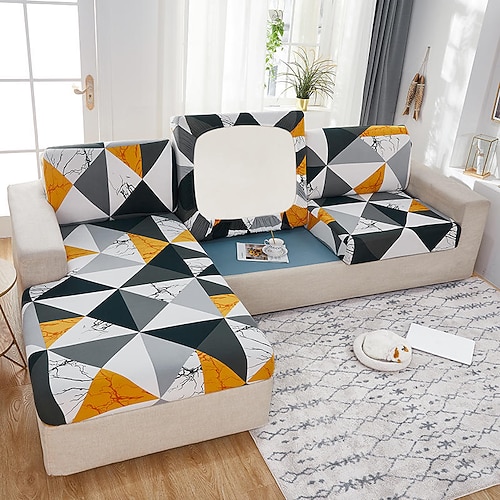 Stretch-Couchkissenbezug Kissenbezug für Stuhlkissen Möbelschoner Sitzkissen Sofabezug mit elastischem Boden waschbar Image