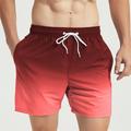 Herren Boardshorts Badeshorts Sommer-Shorts Strandshorts Kurze Hosen Blau Summer Beach Schwimmen Weich Komfortabel Tasche Kordelzug Elastische Taille Farbverlauf Kurz Gymnastik Brautkleider schlicht