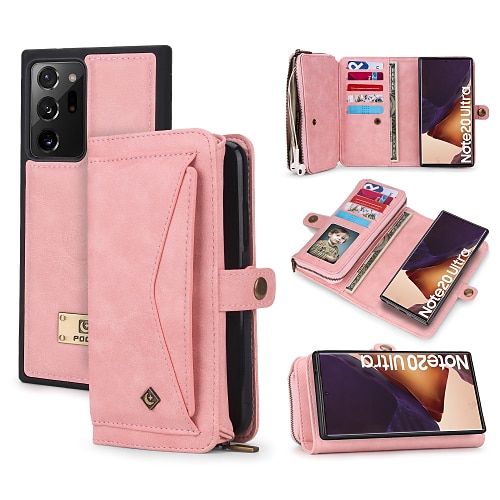Handy Hülle Handyhüllen Für Samsung Galaxy S24 S23 S22 S21 Ultra Plus S20 Brieftaschenhülle Flip Vollschutz Ständer Einfarbig PU-Leder Image