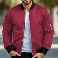 Herren Bomberjacke College Jacke Sport Jacke Outdoor Sport Warm Tasche Herbst Winter Glatt Modisch Strassenmode Ständer Standard Meeresblau Rot Grün Khaki Jacken