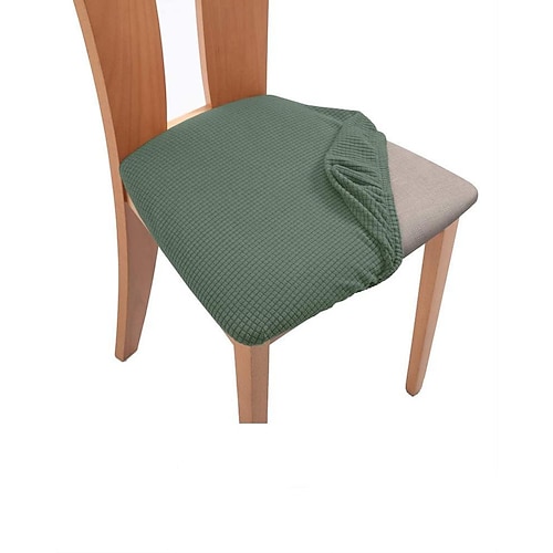 2 Stück Sitzbezüge für Esszimmerstühle, weiß, elastische Stuhlhussen, schwarz, grau, weich, burgunderrot, einfarbig, strapazierfähig, waschbar, Möbelschutz für Esszimmerparty Image