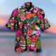 Herren-Hemd-Set Button-Down-Oberteile Kurzarm Outdoor Straße Cartoon Turndown Regenbogen Mode Hawaiianisch Komfortabel Strand / Sommer / Sommer