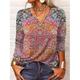 Damen Übergröße Hemd Bluse Graphic Paisley-Muster Vintage Täglich Wochenende Bedruckt Schwarz Langarm Brautkleider schlicht V Ausschnitt Frühling Herbst