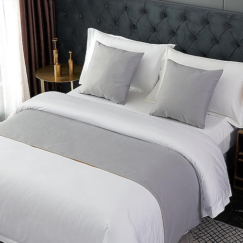 Bettläufer Bettschal, dekorativer Bettschal für Zuhause, Hotel, Tagesdecken, Schals, Schutz, moderner, solider Bettläufer für den Fuß des Betts, Zuhause, Schlafzimmer, Bettwäsche, Dekoration Image