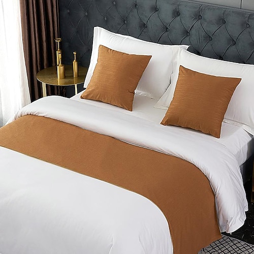 Bettläufer Bettschal, dekorativer Bettschal für Zuhause, Hotel, Tagesdecken, Schals, Schutz, moderner, solider Bettläufer für den Fuß des Betts, Zuhause, Schlafzimmer, Bettwäsche, Dekoration Image