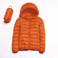 Damen-Pufferjacke mit Kapuze, Daunenjacke zum Wandern, Winter, Outdoor, thermisch, warm, verstaubar, wasserdicht, winddicht, Oberteil, durchgehender, sichtbarer Reißverschluss, Angeln, Camping,