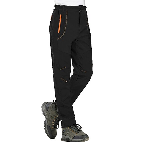Herren Fleece gefütterte Hose wasserdichte Wanderhose Hose Softshellhose Winter Outdoor thermisch warm winddicht Fleecefutter Hose / Hosenhose Armeegrün grau schwarz Jagd Angeln Klettern Image