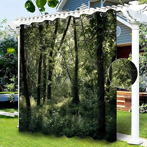 Wasserdichter Outdoor Vorhang für den Außenbereich, Schiebevorhänge für Terrassen, Strandvorhänge, Pergola-Vorhänge mit Öse für Pavillon, Balkon, Veranda, Party, Hotel, 1 Paneel Image