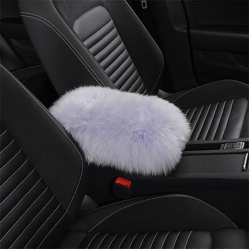 Auto Mittelkonsole Abdeckung Polster Universal echtes Schafsfell Autositzarmlehne Abdeckung flauschiger Schutz