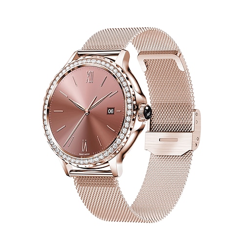 696 NX19 Smartwatch 1.3 Zoll Smartwatch Fitnessuhr Bluetooth Schrittzähler Anruferinnerung Schlaf-Tracker Kompatibel mit Android iOS Damen Freisprechanlage Nachrichterinnerung Benutzerdefiniertes Image