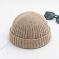 Herren Beanie Mütze Fischermütze Trawler-Mütze Watch Cap Wollmützen Hellgelb Schwarz Baumwolle Sport Reise Kante aufrollen Outdoor Urlaub Glatt Windundurchlässig Warm