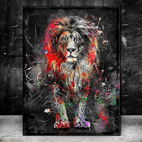 Giraffen-Graffiti-Wandkunst-Leinwandbilder auf der Wandkunstposter und -drucke Tiere moderne Bilder für Kinderzimmerdekoration Image