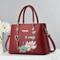 Damen Handtasche Umhängetasche Schultertasche Boston-Tasche PU-Leder Outdoor Täglich Festtage Anhänger Reißverschluss Hohe Kapazität Wasserdicht Langlebig Feste Farbe Stickerei Blume Schwarz Weiß Rote