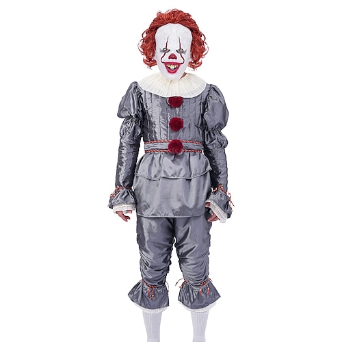 Karnevalskostüm Burlesque Clown Pennywise Karneval Cosplay Kostüm Partykostüm Es Outfits Gruseliges Kostüm Erwachsene Herren Damen Halloween Karneval Maskerade Leistung Party Einfaches Karnevalskostüm