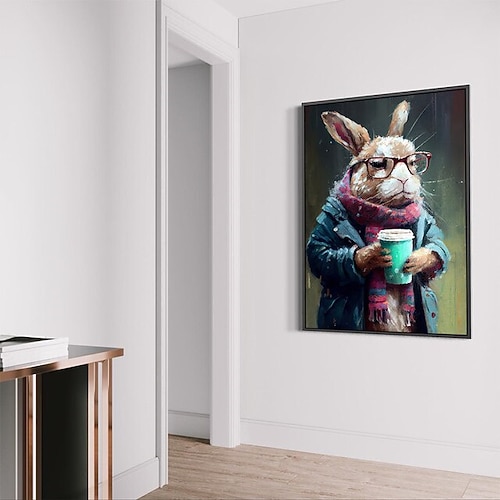 1pc Punk Rock Katze Porträt Ölgemälde Wandkunst Originalvorlage Druck Felino Anmail Impressionist Wohnkultur Tierhaus Haustier Dekor Image