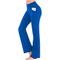 Damen Yogahose Seitentaschen Schlaghose Gesäßtasche Bauchkontrolle Po-Lifting 4-Wege-Stretch Mittlere Hüfthöhe Yoga Fitness Fitnesstraining Strumpfhosen Marineblau Schwarz Weiß Winter Sport