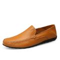 Herren Loafer Slip On Übergrössen Loafer fahren Leder-Loafer Sommer Loafer Vintage Geschäftlich Britisch Täglich Büro Karriere Leder Atmungsaktiv Tragen Sie Beweis Halbschuhe Hellbraun