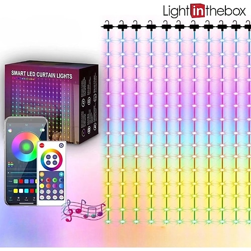 Eleganter Bluetooth-RGB-Phantom-Lichtervorhang für Hochzeitsfeiern – USB-betriebene 300/450 LED-Lichterketten aus Lederfaden für die Partydekoration Image