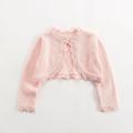 Kinder Mädchen Bolero Cardigans Jacke Langarm Frucht Rosa Wein Staubblau Baumwolle Kinder Oberteile Herbst Winter Aktiv bezaubernd Schule Normale Passform 2-12 Jahre