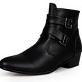 Herren Stiefel Springerstiefel Chelsea-Stiefel Bikerstiefel Brautkleider schlicht Täglich PU Höhe-Erhöhung Stiefeletten / Stiefeletten Halbschuhe Schwarz Weiß Braun Sommer Winter