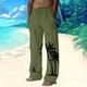 Herren Hose Hosen Sommerhosen Strandhose Kordelzug Elastische Taille Gerade geschnitten Kokosnussbaum Grafik-Drucke Komfort Casual Täglich Festtage Strassenmode Hawaiianisch Weiß Braun