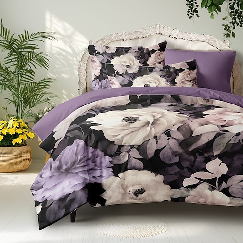 Chinesische Landschaftsserie, Landschaftsmuster, Bettbezug-Set, Bettdecken-Set, bedruckte Boho-Bettbezug-Baumwoll-Bettwäsche-Sets mit Umschlag-Kissenbezug, Raumdekoration, King-Size-Bettbezug Image