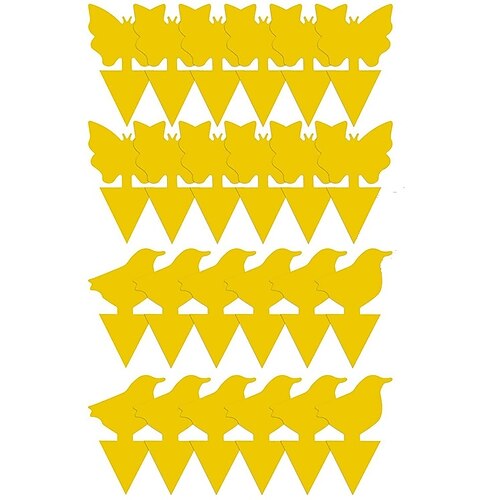 24 Stück Fruchtfliegen- und Trauermückenfalle gelber klebriger Insektenvernichter für den Innen- und Außenbereich zur Schädlingsbekämpfung im Garten starke Klebepflanze Image