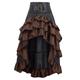 Damen Rock Minimantel Gothic-Kleid Langer Rock Maxi Röcke Rüsche Asymmetrischer Saum Einfarbig Karnival Party Herbst Winter Polyester Retro Vintage Gothic Viktorianisch Karnevalskostüme Damen Schwarz