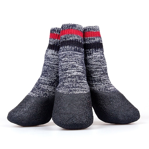 Hundesocken Hundestiefel Schuhe Welpen Outdoor Indoor wasserdicht rutschfest Sportsocken Schuhe Stiefel für Hunde Gummisohle Pfotenschutz für kleine mittelgroße Hunde (#3, schwarz) Image