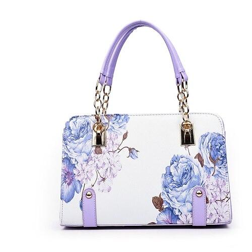 Damen Handtasche PU-Leder B¨¹ro Täglich Hohe Kapazität Anti Staub Geometrisch Blume Wein Schwarz Rot