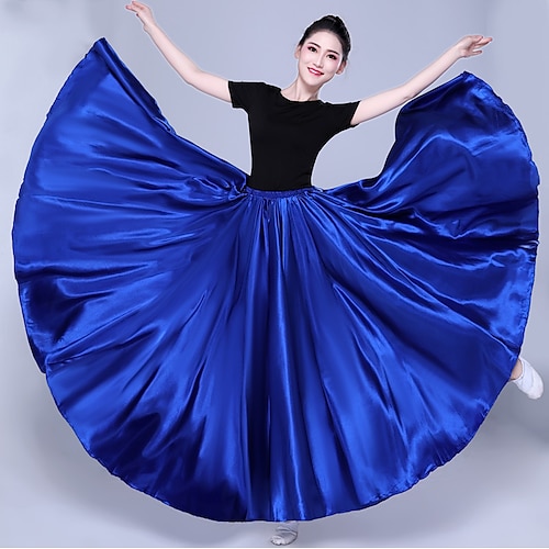 Bauchtanz Latein-Tanz Für den Ballsaal Röcke Pure Farbe Damen Leistung Party Hoch POLY Image