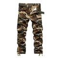 Herren Cargohose Cargohosen Cargohose Camo-Hosen Tasche Glatt Tarnfarben Komfort Atmungsaktiv Outdoor Täglich Ausgehen 100% Baumwolle Modisch Brautkleider schlicht SchwarzGrau Cachi scuro