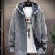 Herren Pullover Strickjacke Pullover Hoodie Zip Pullover Reißverschluss Pullover Jacke Stricken Strick Feste Farbe Mit Kapuze Stilvoll Outdoor Heim Bekleidung Winter Herbst Blau Wein M L XL