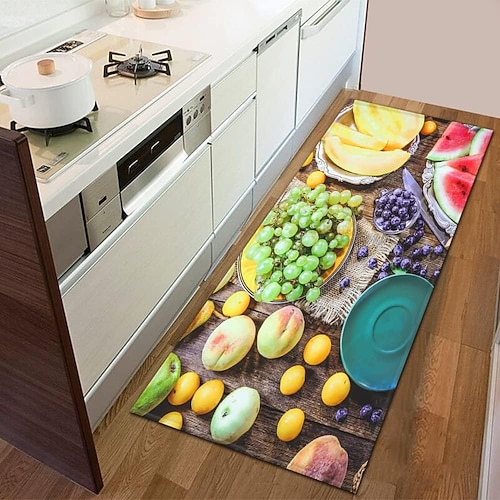 Gemüsebereich-Teppich, Küchenmatte, rutschfeste, ölbeständige Bodenmatte, Wohnzimmerteppich, Innen- und Außenmatte, Schlafzimmerdekoration, Badezimmermatte, Eingangsteppich, Fußmatte Image