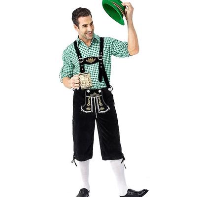 Karneval Oktoberfestbier Kostüm Bluse / Hemd Partykostüm Lederhosen Bayerisch Bayerisch Deutsch München Wiesn Herren Stoff im traditionellen Stil Bluse Hose Image