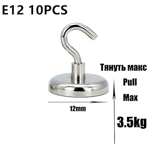 10 starke Neodym-Magnethaken halten bis zu 12 kg 5 Pfund Durchmesser 20 mm Magnete Schnellhaken für den Arbeitsplatz in der Küche zu Hause Image