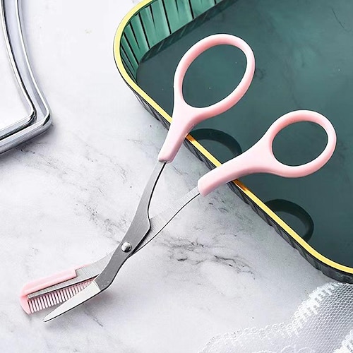 Augenbrauen Trimmer Schere mit Kamm Dame Frau Männer Haarentfernung Pflegeformung Edelstahl Augenbrauenentferner Make-up Werkzeug Image