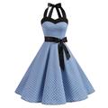 Polka Dots Retro Vintage 1950er Cocktailkleid Vintage Kleid Kleid Rockabilly Neckholder Flare Kleid Knielang Damen Homecoming Kleid Sommer